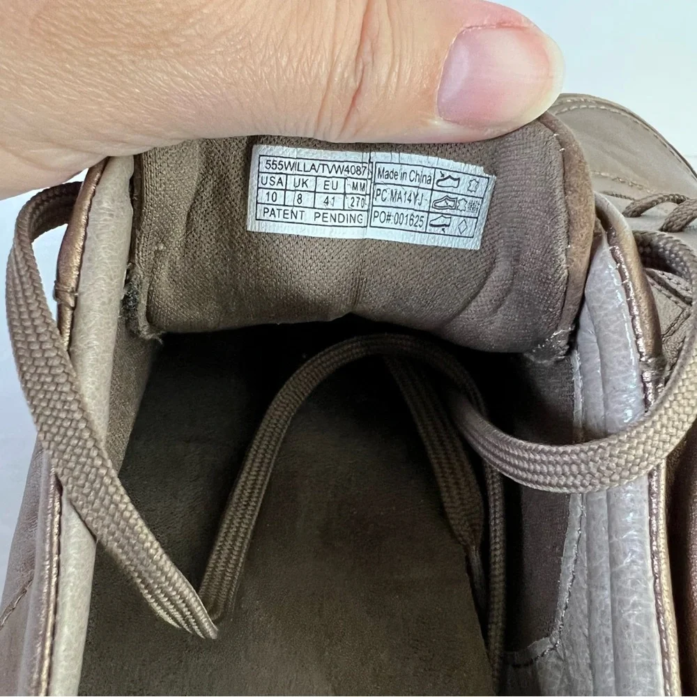 Vionic Copper Leather and Suede Willa Sneaker Size 10 Orthaheel Technology